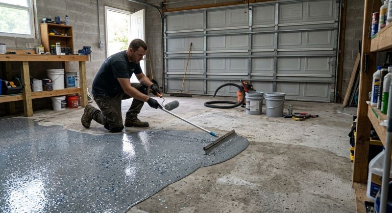 Garage Floor Staining in Raleigh, NC