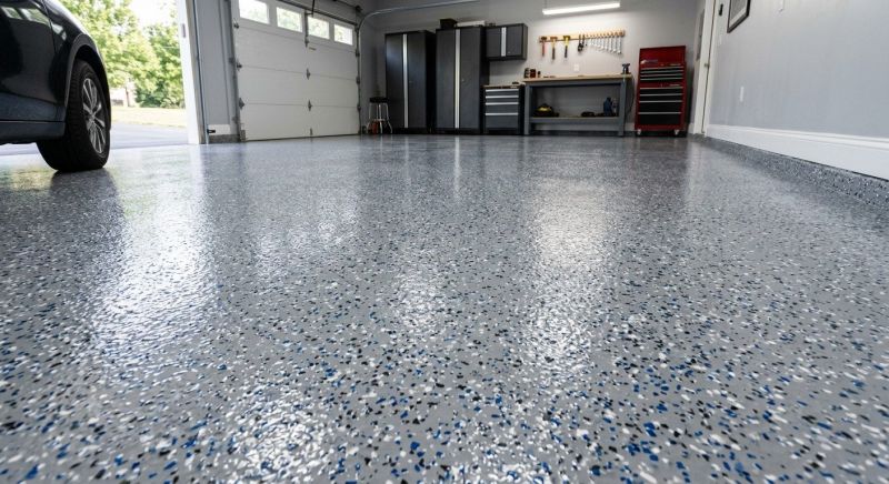 Speckled Garage Floor Painting in Raleigh, NC